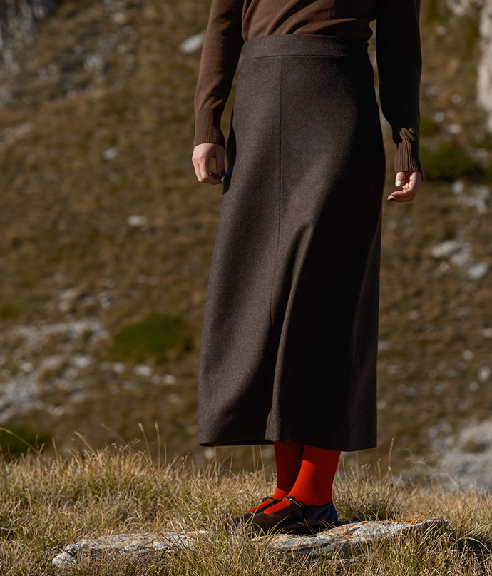 Sculpture Skirt - walnut-brown
