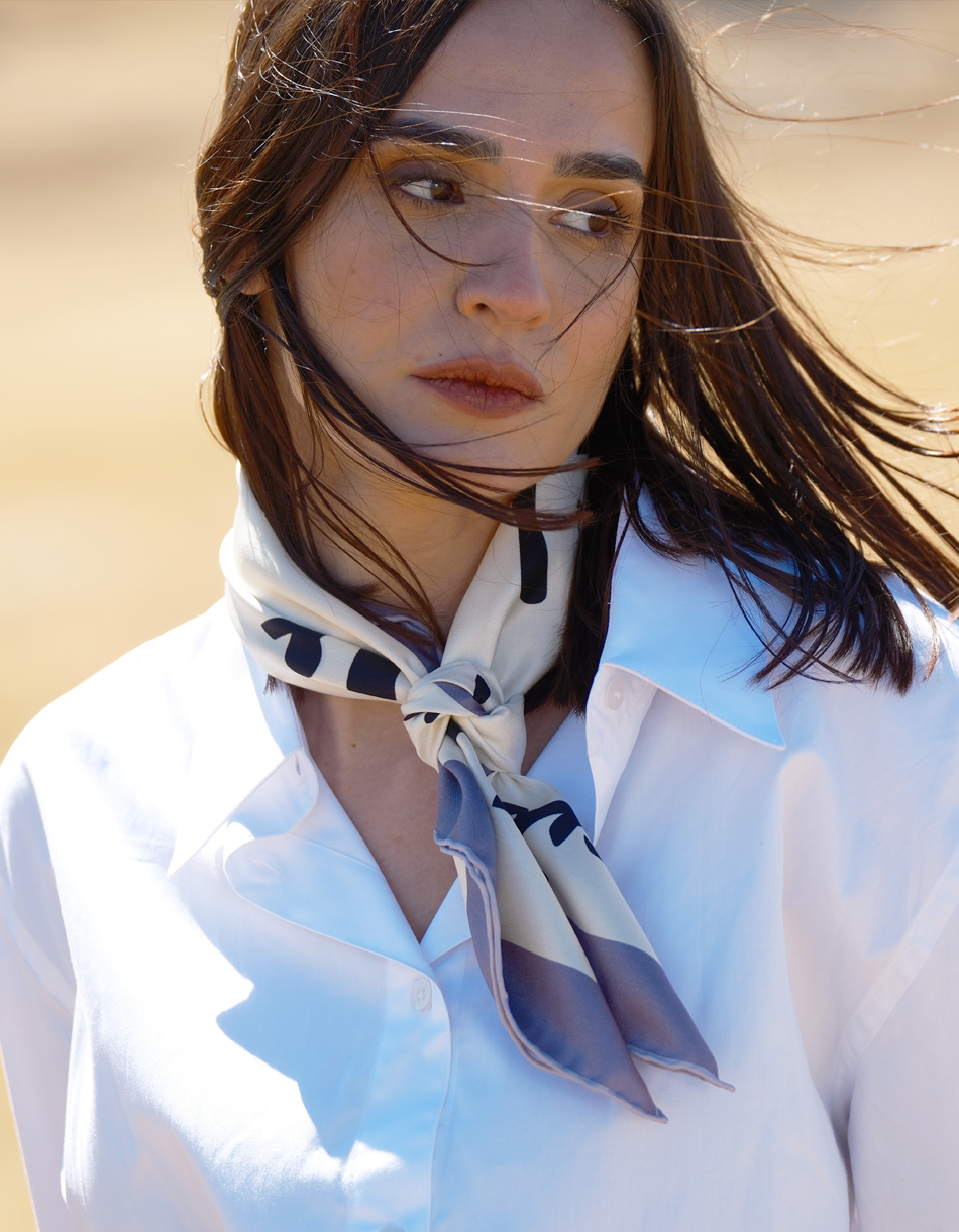 Written Foulard - lilac-border